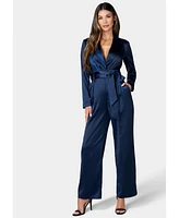 Bebe Women's Satin Blazer Jumpsuit