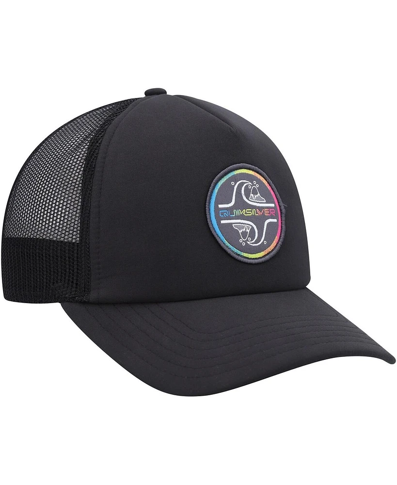 Quicksilver Men's Black Groundswell Trucker Snapback Hat - Kvj