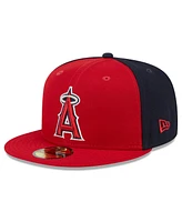 New Era Men's Red/Navy Los Angeles Angels Gameday Sideswipe 59fifty Fitted Hat