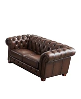 Versailles 70" Top Grain Leather Loveseat