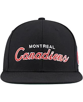 Mitchell Ness Men's Black Montreal Canadiens Core Team Script 2.0 Snapback Hat