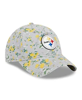 New Era Girls YouthGray Pittsburgh Steelers Bouquet 9Twenty Adjustable Hat