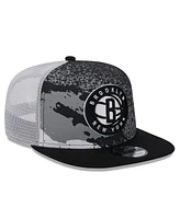 New Era Men's Black Brooklyn Nets Court Sport Speckle 9Fifty Snapback Hat