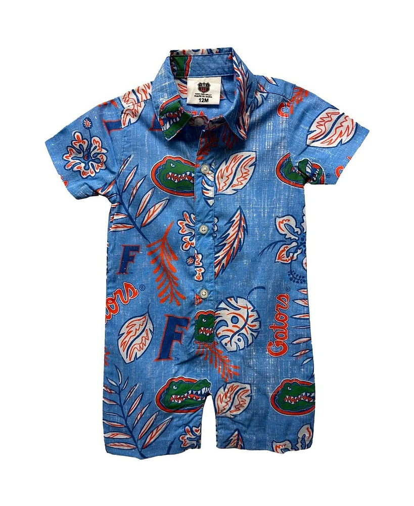 Wes Willy Infant Royal Florida Gators Vintage-like Floral Romper