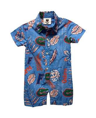 Wes Willy Infant Royal Florida Gators Vintage-like Floral Romper