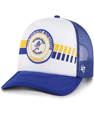 47 Brand Men's Royal Milwaukee Brewers Cooperstown Collection Wax Pack Express Trucker Adjustable Hat