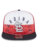 New Era Men's White/Red St. Louis Cardinals Team Foam Front A-Frame Trucker 9Fifty Snapback Hat