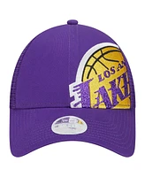 New Era Women's Purple Los Angeles Lakers Game Day Sparkle Logo 9Forty Adjustable Hat