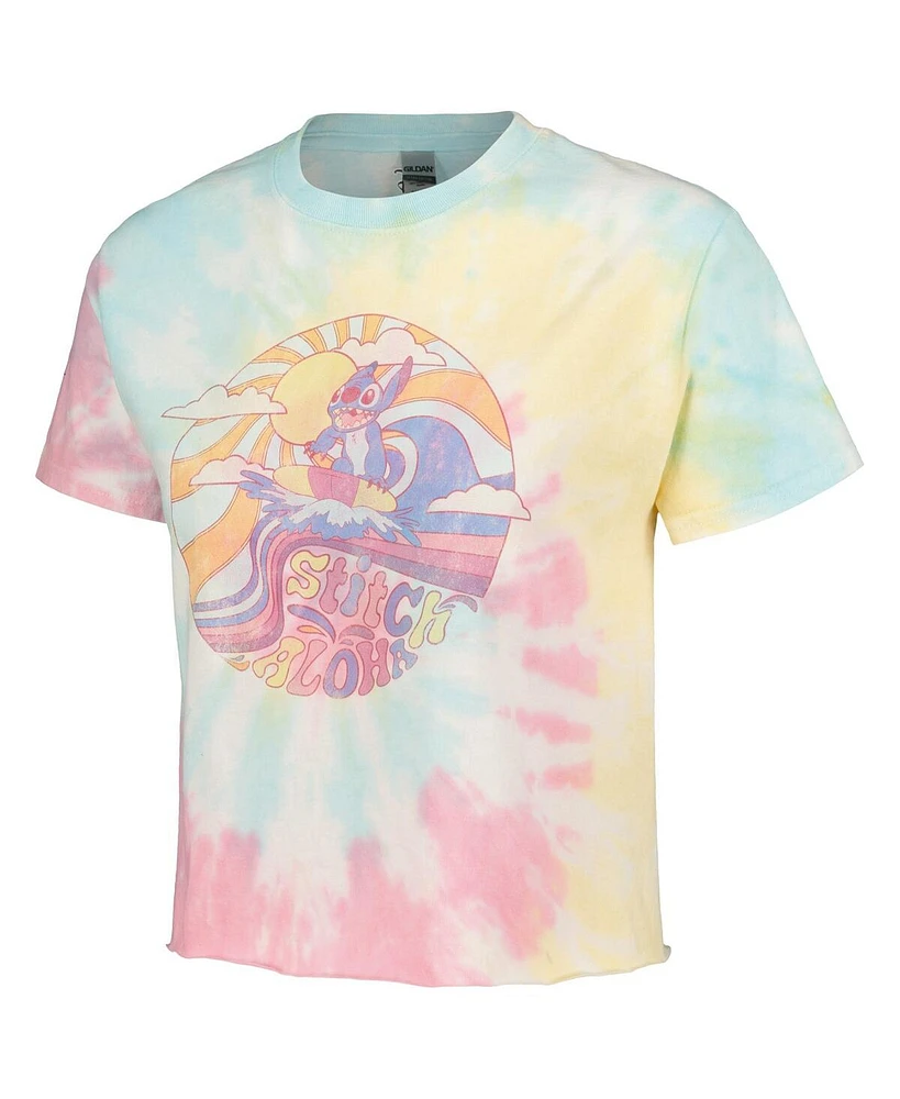 Mad Engine Unisex Blue Lilo and Stitch Colorful Tie-Dye T-Shirt