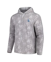 Tommy Bahama Men's Gray Los Angeles Dodgers Palm Frenzy Hoodie Long Sleeve T-Shirt