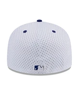 New Era Men's White Los Angeles Dodgers Throwback Mesh 59fifty Fitted Hat