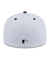 New Era Men's White New York Yankees Throwback Mesh 59fifty Fitted Hat