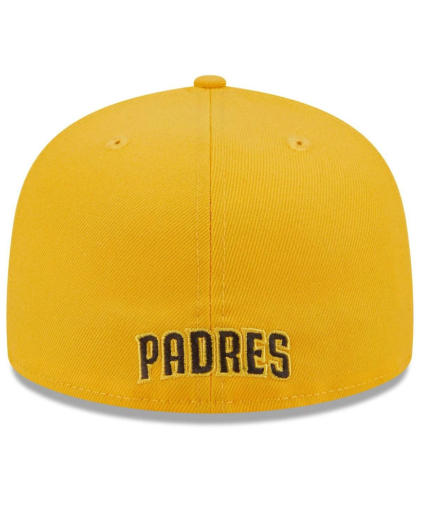New Era Men's Brown/Gold San Diego Padres Gameday Sideswipe 59fifty Fitted Hat