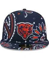 New Era Men's Navy Chicago Bears Paisley 59Fifty Fitted Hat