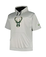 Fanatics Branded Men's Silver Milwaukee Bucks Big Tall Logo Pullover Hoodie