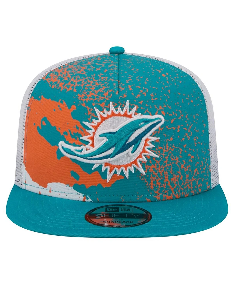 New Era Men's Aqua Miami Dolphins Court Sport 9Fifty Snapback Hat