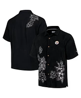 Tommy Bahama Men's Black Pittsburgh Steelers Hibiscus Camp Button-Up Shirt