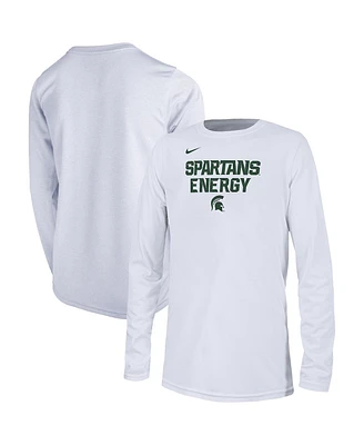 Nike Youth White Michigan State Spartans 2024 On-Court Bench Energy T-Shirt