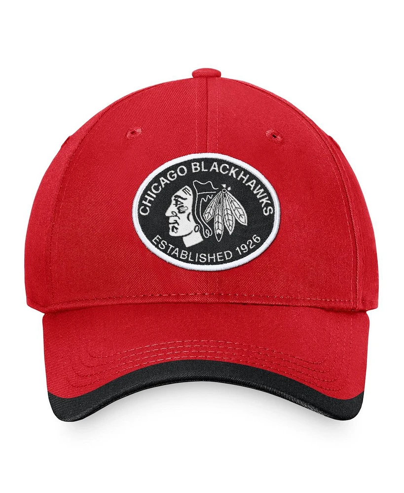 Fanatics Branded Men's Red Chicago Blackhawks Fundamental Adjustable Hat
