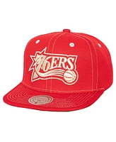 Mitchell Ness Men's Red Philadelphia 76ers Energy Contrast Snapback Hat