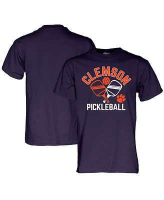 Blue 84 Men's Purple Clemson Tigers Pickleball Crossed Paddles T-Shirt