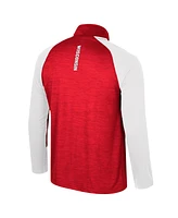 Colosseum Men's Red Wisconsin Badgers Langmore Raglan Quarter-Zip Top