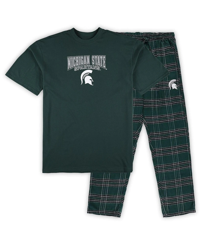 Profile Men's Green Michigan State Spartans Big Tall 2-Pack T-Shirt Flannel Pants Set