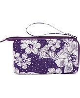 Vera Bradley Tcu Horned Frogs Rain Garden Front-Zip Wristlet