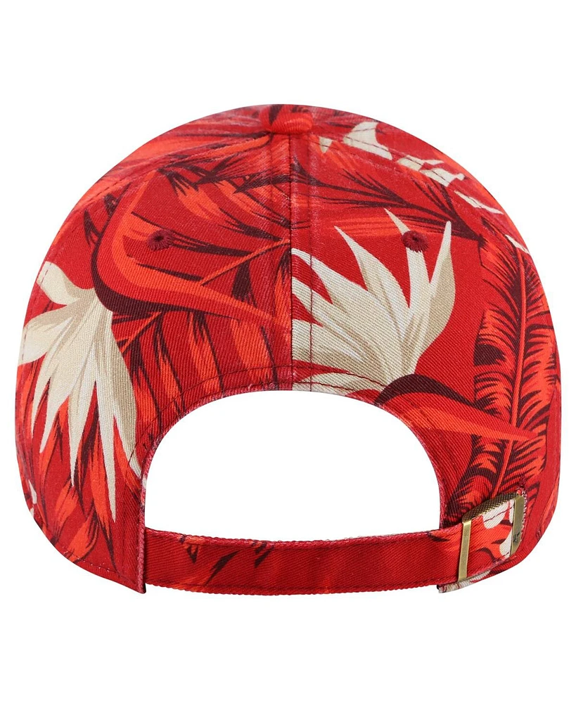 47 Brand Men's Red Miami Heat Tropicalia Floral Clean Up Adjustable Hat