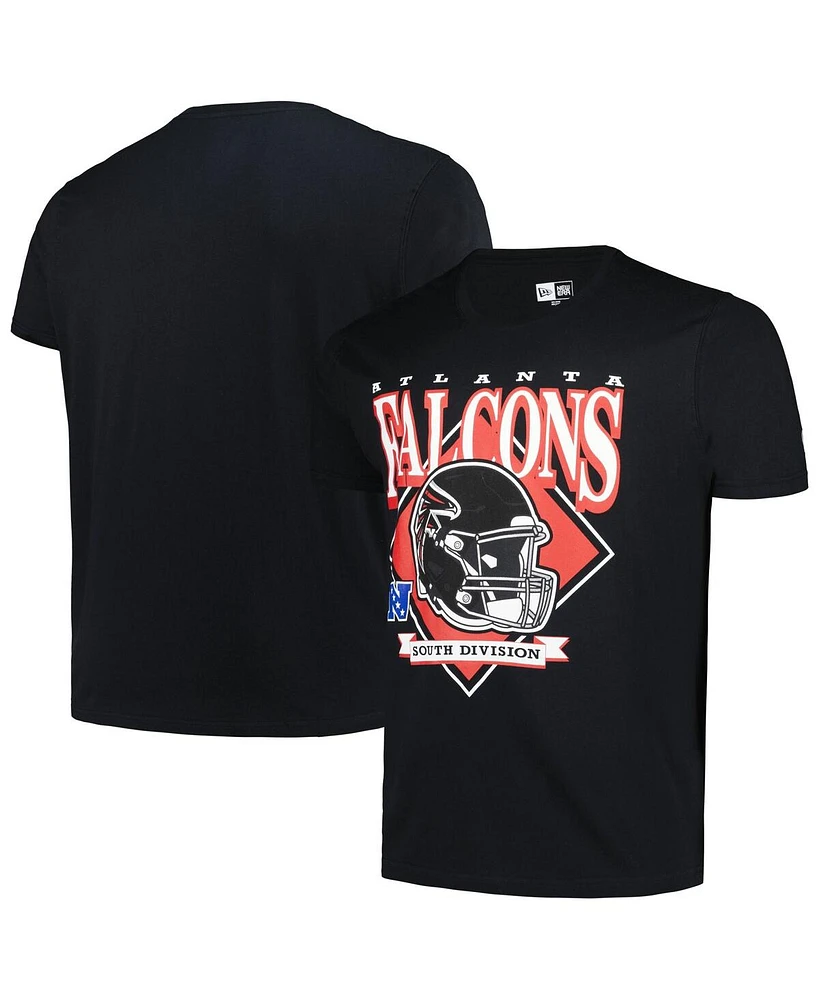 New Era Men's Black Atlanta Falcons Big Tall Helmet T-Shirt