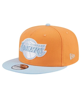 New Era Men's Orange/Light Blue Los Angeles Lakers 2-Tone Color Pack 9Fifty Snapback Hat