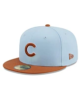 New Era Men's Light Blue/ Chicago Cubs Spring Color Basic Two-Tone 59Fifty Fitted Hat