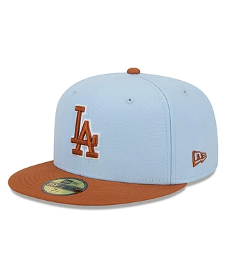 New Era Men's Light Blue/ Los Angeles Dodgers Spring Color Basic Two-Tone 59Fifty Fitted Hat