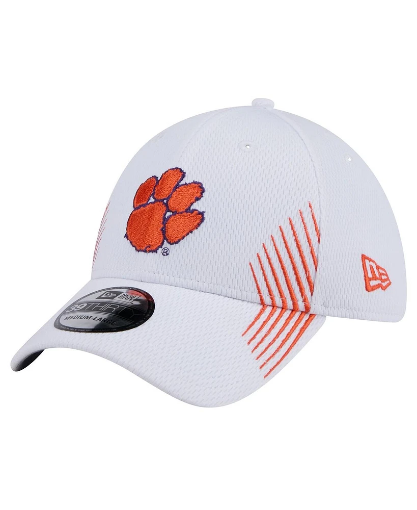 New Era Men's White Clemson Tigers Active Slash Sides 39Thirty Flex Hat