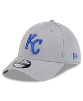 New Era Men's Gray Kansas City Royals Active Pivot 39Thirty Flex Hat