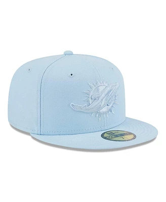 New Era Men's Light Blue Miami Dolphins Color Pack 59fifty Fitted Hat