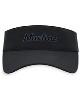 Nike Men's Black Miami Marlins Wordmark Performance Adjustable Visor