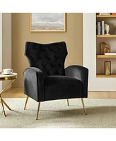 Modern Tufted Back Velvet Accent Chair for Living Room Bedroom