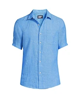 Lands' End Big & Tall Traditional Fit Short Sleeve Linen Shirt