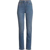 Lands' End Women's Tall Recover High Rise Straight Leg Blue Jeans