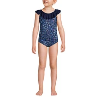 Lands' End Girls Scoop Ruffle Neck One Piece Swimsuit