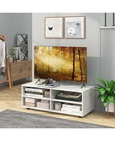 Slickblue Tv Console Table with Adjustable Shelves and Cable Management Hole