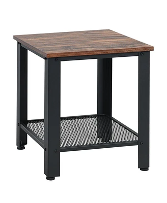 Slickblue Industrial End Table 2-Tier Side Table