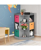 Slickblue 3-Tier Kids Storage Shelf Corner Cabinet with 3 Baskets