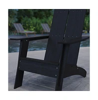 Piedmont Modern 2 Slat Back All-Weather Poly Resin Wood Adirondack Chair