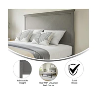 Merrick Lane Marta Full Herring Bone Wooden Adjustable Headboard Only