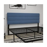 Merrick Lane Coppola King Headboard With Tufted Upholstery And Powder Coated Metal Frame