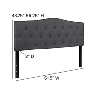 Arched Queen Button Tufted Upholstered Headboard