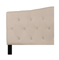 Arched Queen Button Tufted Upholstered Headboard