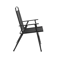 6 Piece Patio Garden Set With Table, Umbrella And 4 Folding Chairs